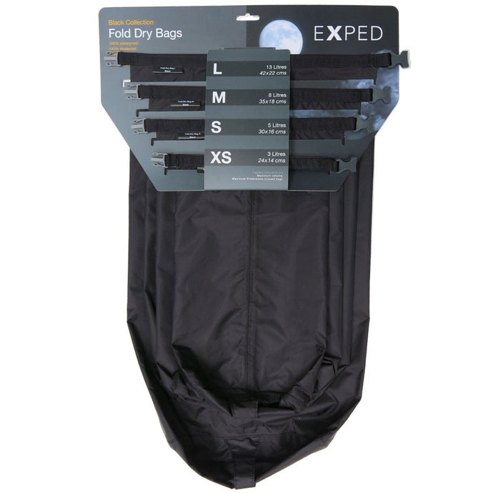 Exped Fold Drybag XS-L 4 Pack Black Collection