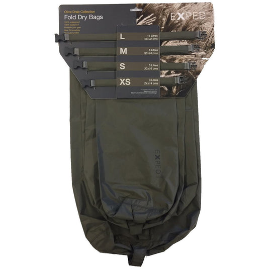 Exped Fold Drybag XS-L 4 Pack Olive Drab Collection